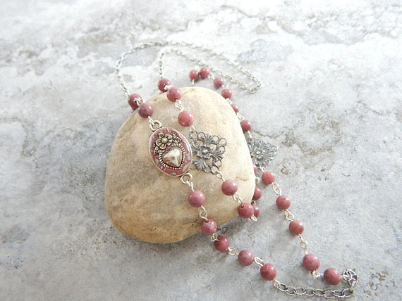 relics by rose, sacred heart necklace, sacred heart, artisan, handmade, jewelry, catholic, antique, small business, business, brands, catholic, marketing, 